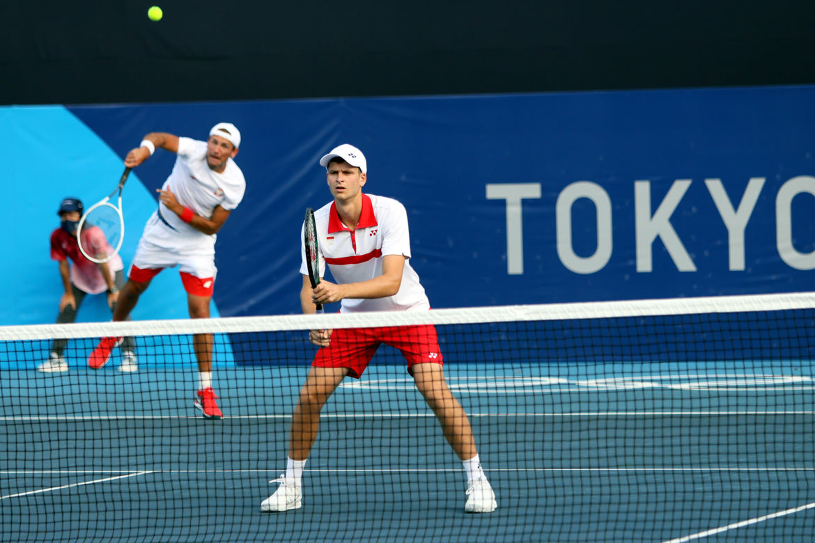  Łukasz Kubot z Hubertem Hurkaczem 
