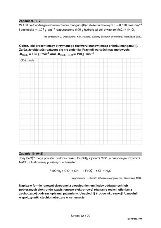 Matura 2024: chemia rozszerzona w formule 2015 - arkusze CKE i sugerowane odpowiedzi