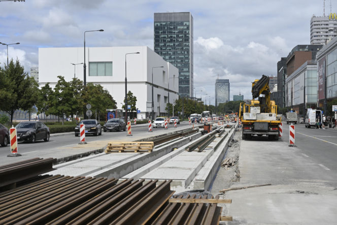 Remontowana Marszałkowska w 2025 r.