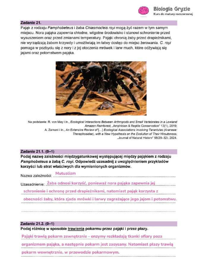 Odpowiedzi do arkusza maturalnego CKE - biologia rozszerzona 2026