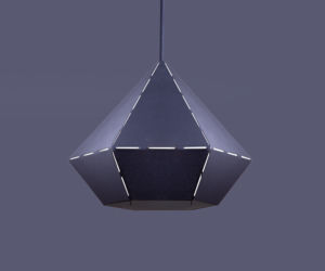 Lampa nad stół w kształcie czarnego diamentu