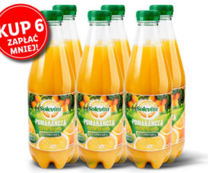 Soki w rewelacyjnej cenie! Sok pomarańczowy 100 % Solevita - 2,25 zł/ 1 l 