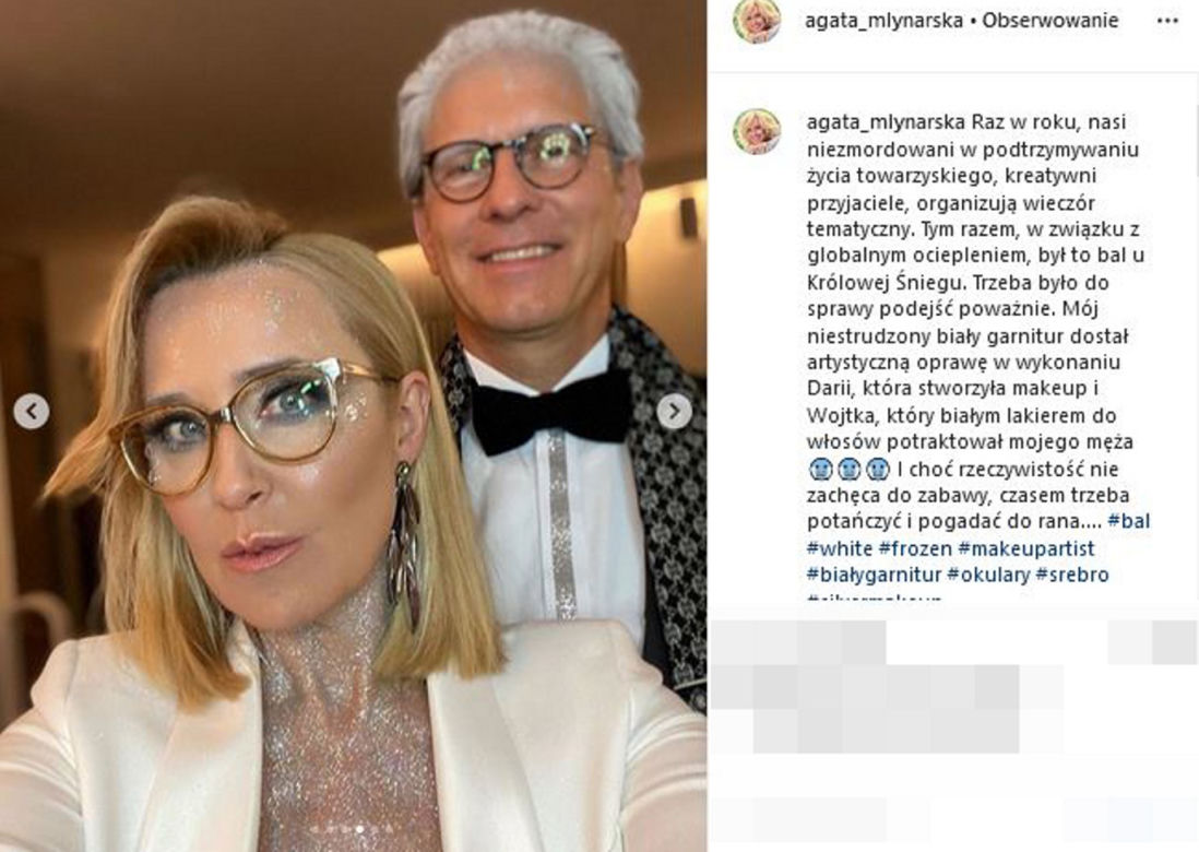 Agata Młynarska zabalowała z brokatem. 