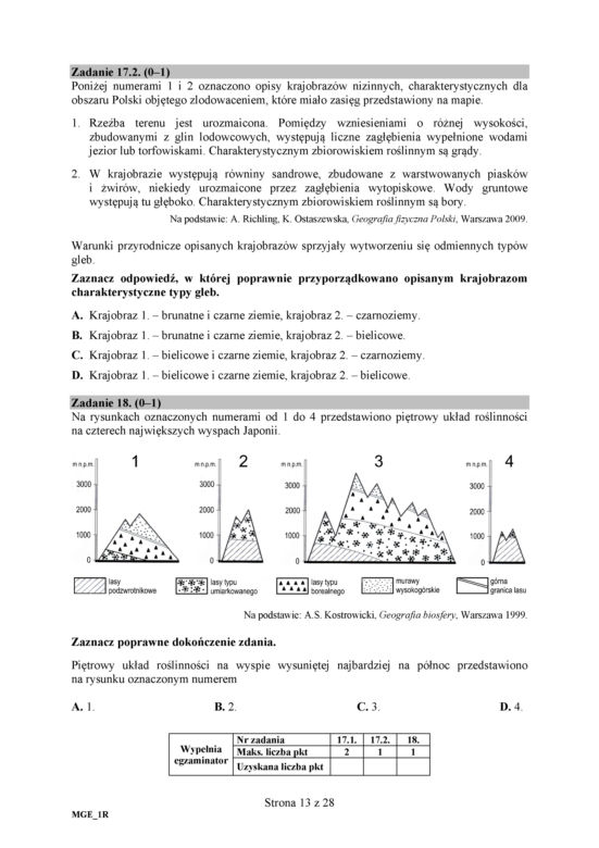 Matura 2018 - Geografia poziom rozszerzony. Arkusze egzaminacyjne