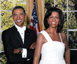 Michelle i Barack Obama z wosku