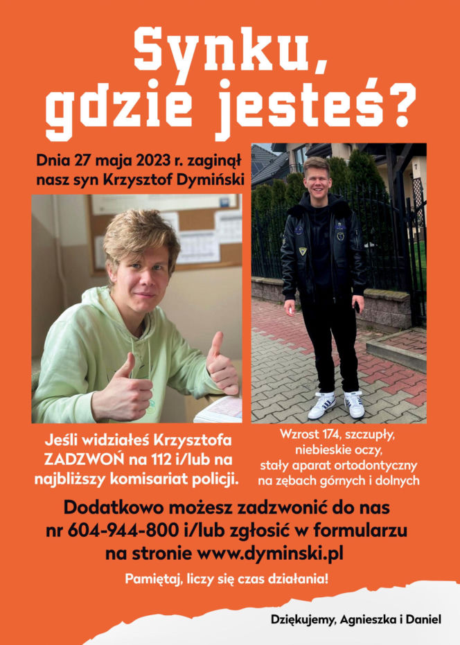 Odnalazł już co najmniej cztery ciała, ale nie syna. Koszmar rodziny Dymińskich trwa