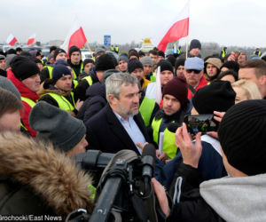 Protest rolników na A4 pod Brwinowem