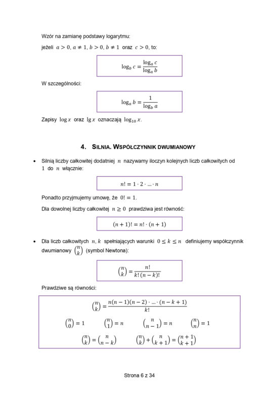 Karta wzorów matematyka matura 2023