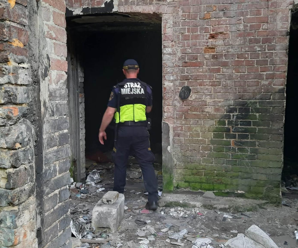 Para próbowała zamieszkać w pustostanie. Straż miejska przerwała nielegalne wicie gniazdka