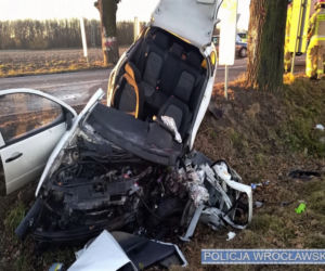 Wypadek z udziałem autobusu pod Wrocławiem