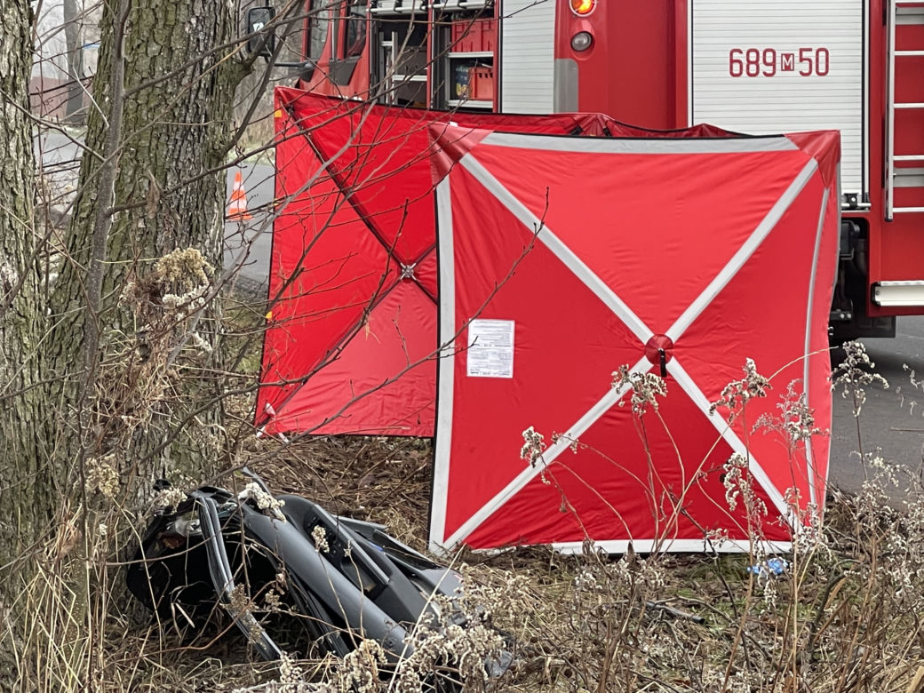 Tragedia pod Wołominem. Wypadła z drogi, rozbiła się na drzewie. 19-latka nie żyje