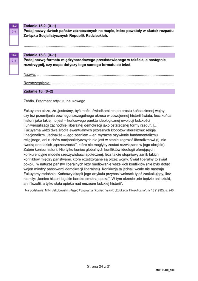 Matura próbna 2026 - WOS. Arkusz CKE