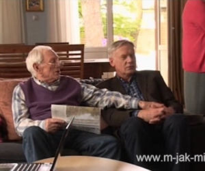 M jak miłość po wakacjach 2015. Witold Pyrkosz (Lucjan), Andrzej Precigs (Zbyszek Filarski) na planie