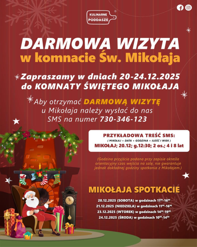 Komnata Świętego Mikołaja w Kulinarnym Poddaszu będzie czynna od 20 do 24 grudnia