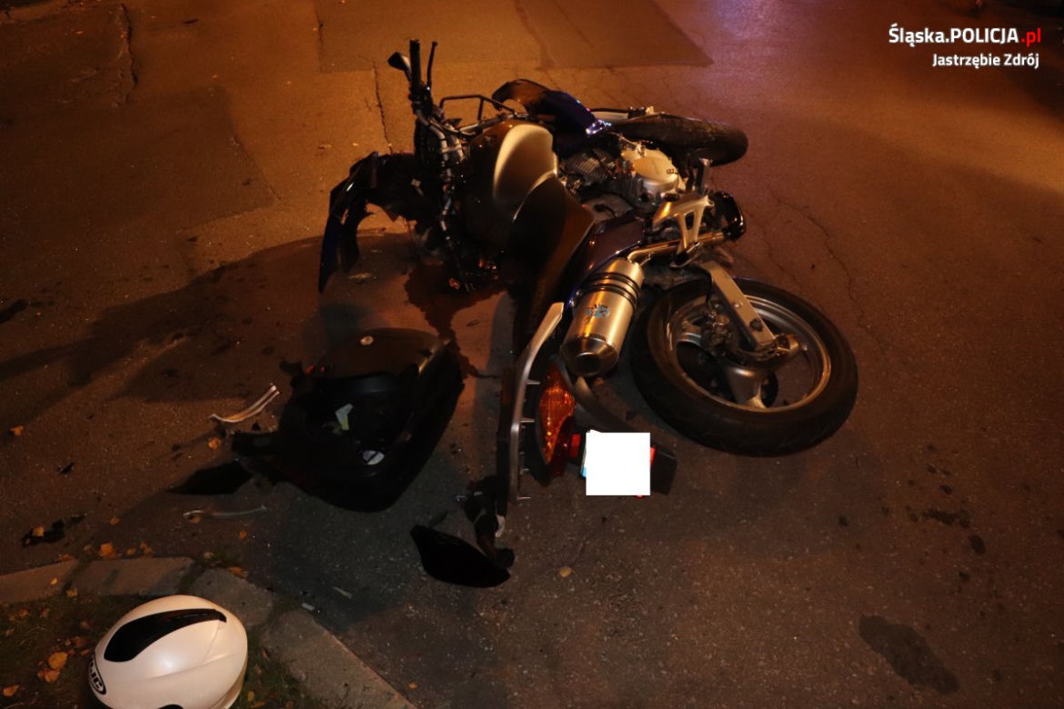 Jastrzębie-Zdrój: Motocyklista wjechał w samochód osobowy
