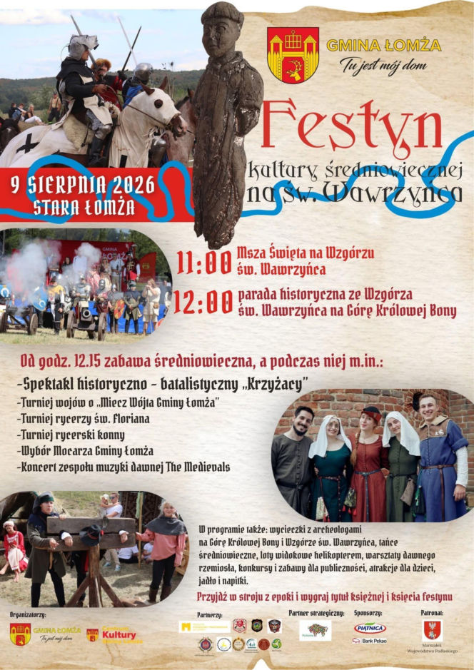 Festyn kultury średniowiecznej na św. Wawrzyńca już w najbliższą niedzielę. Wiemy, co będzie się działo w Starej Łomży!
