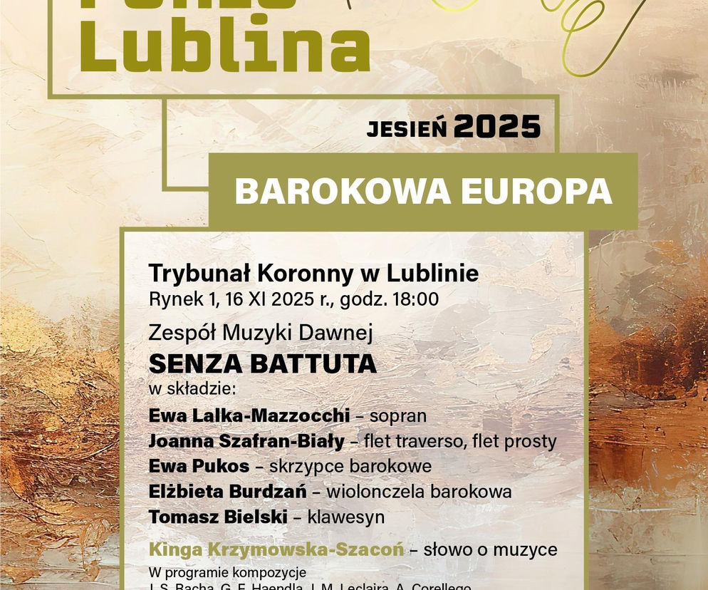 Plakat zapowiadający koncert Barokowa Europa
