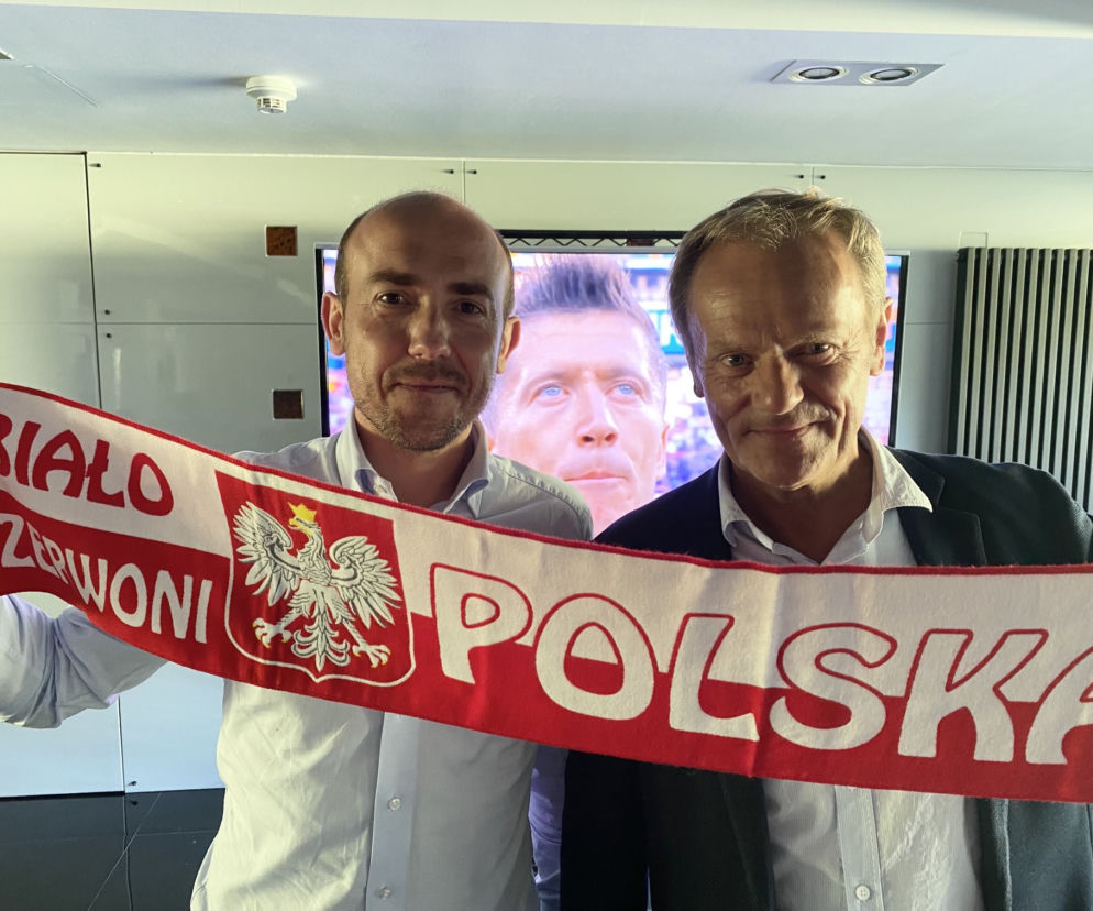 Borys Budka i Donald Tusk wspólnie kibicują reprezentacji Polski 