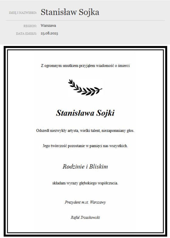 Trzaskowski pożegnał Sojkę
