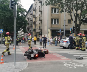 Kraków: Koszmarny wypadek motocyklisty na przejściu dla pieszych