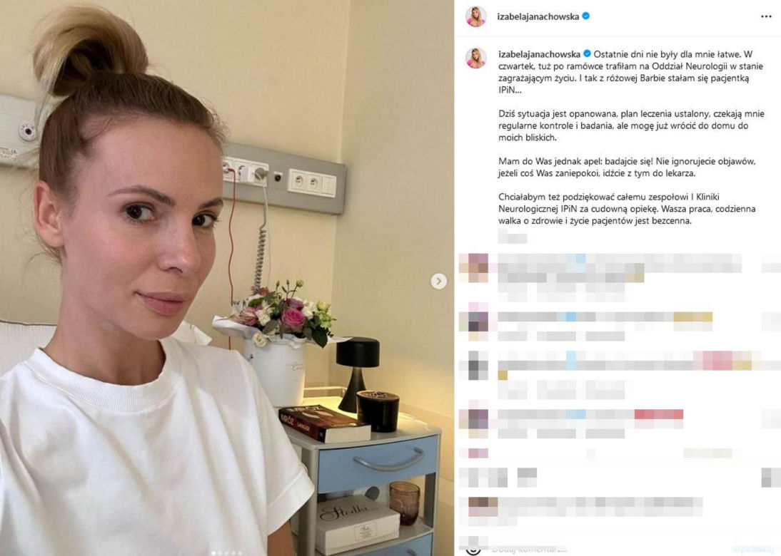 Izabela Janachowska ze szpitala prosto do pracy