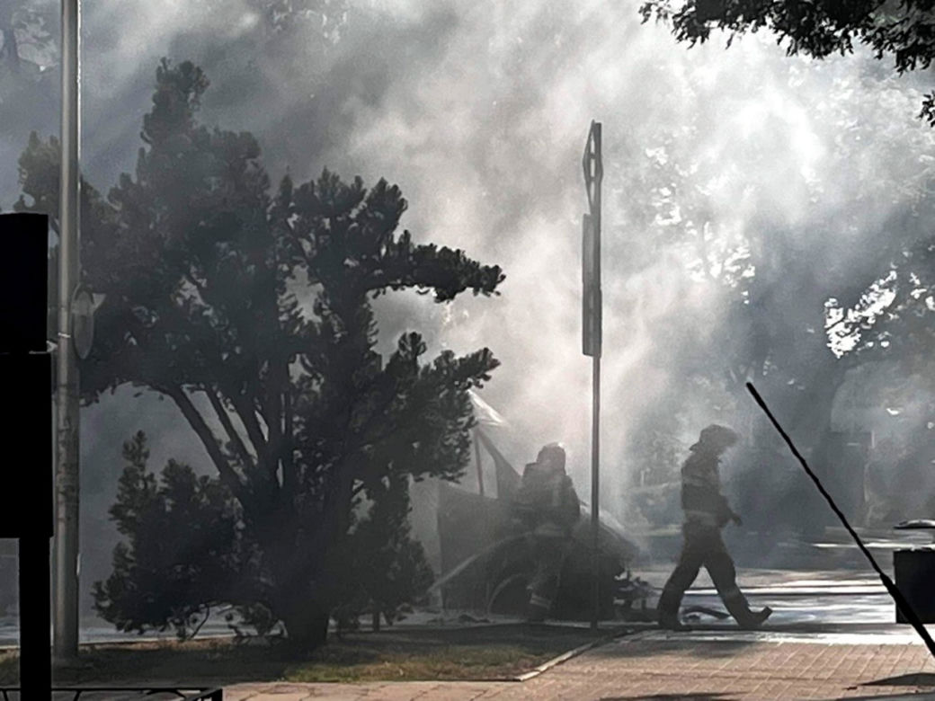 Pożar busa w centrum Lublina. Gaśnice samochodowe nic nie dały