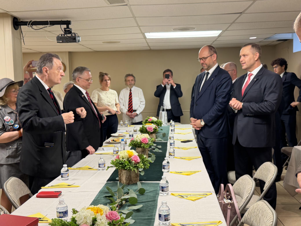 Karol Nawrocki na spotkaniu z Polonią po mszy w Maryland