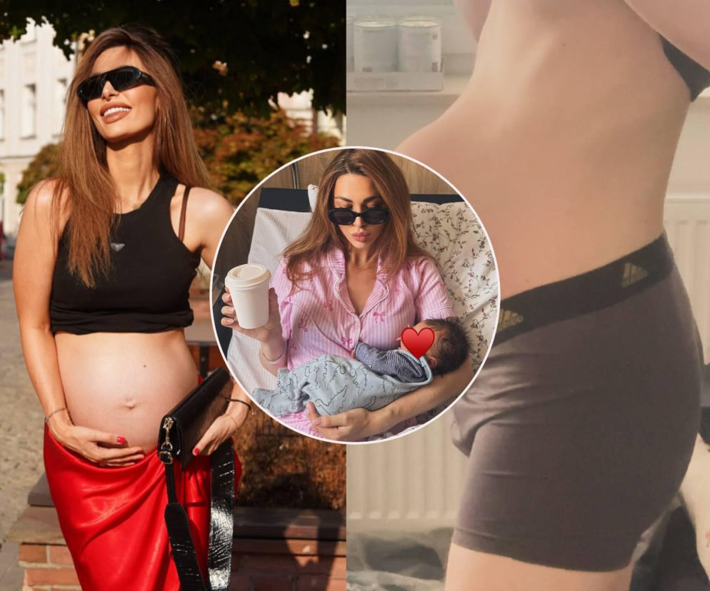 Jessica Ziółek w ciąży i z płaskim brzuchem po porodzie. Na miniaturze z dzieckiem. O jej sylwetce przeczytasz na Eska.