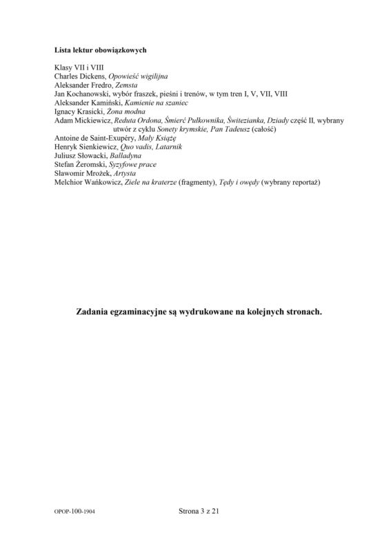 Egzamin ósmoklasisty z języka polskiego. Arkusze CKE 2019