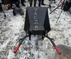 Protest przeciw Stefie Czystego Transportu w Krakowie