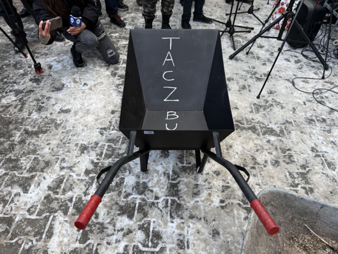 Protest przeciw Stefie Czystego Transportu w Krakowie