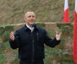 Prezydent Karol Nawrocki na otwarciu strzelnicy sportowej w Bogutach-Piankach