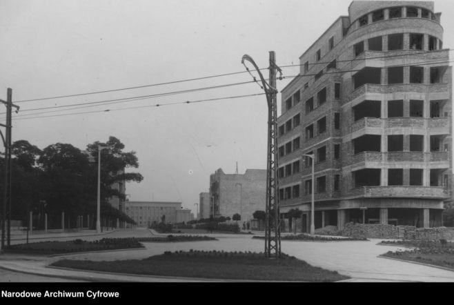 Budowa drapacza chmur w Sosnowcu, lata 30.