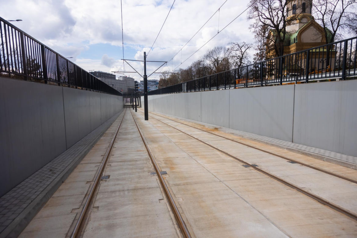 Tramwaj na Kasprzaka i Wolskiej w Warszawie