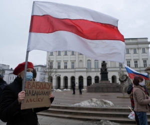 Warszawa. Akcja solidarnościowa z Nawalnym