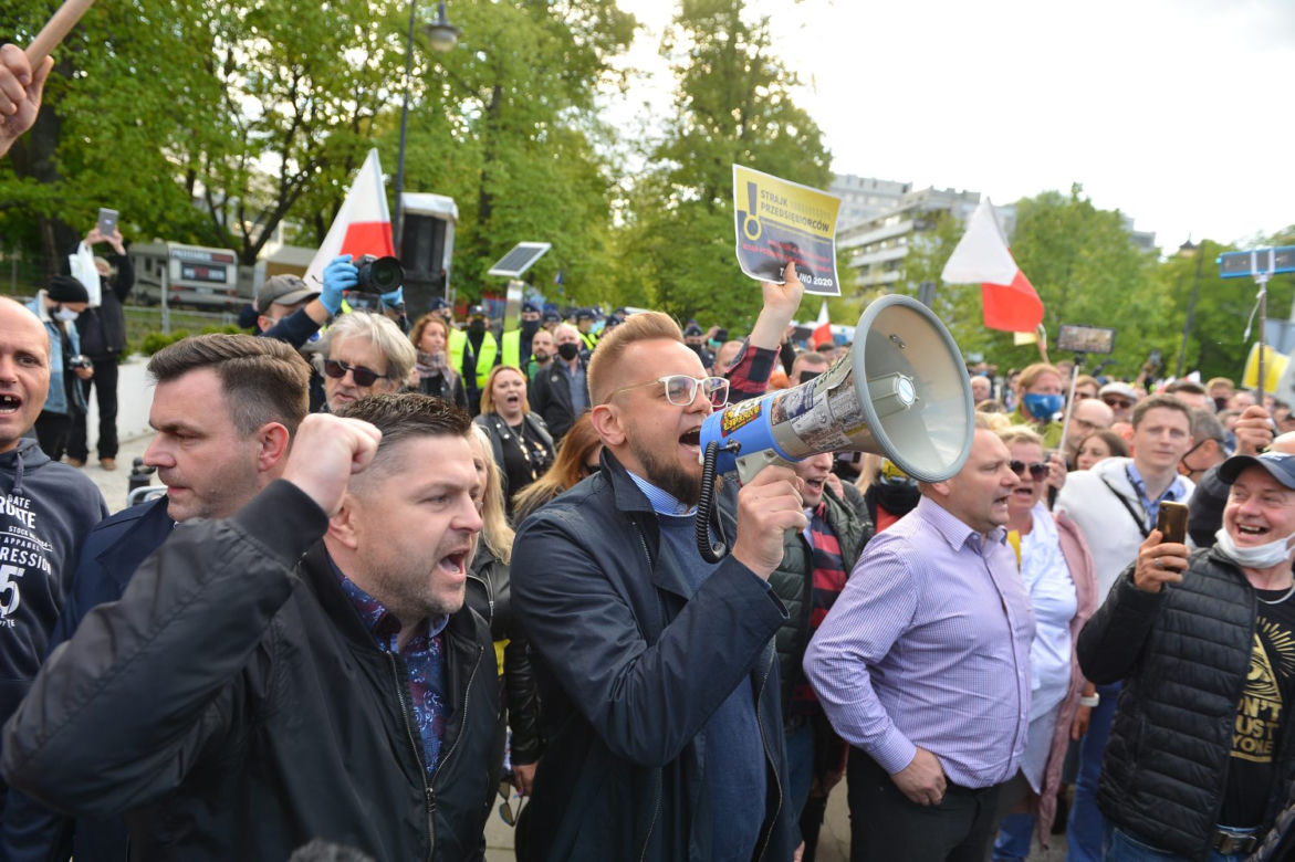Protest przedsiębiorców pod kancelarią premiera