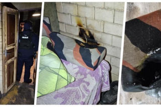 Płonące rzeczy i dym. Jak policjanci wyciągnęli 64-latka z pułapki