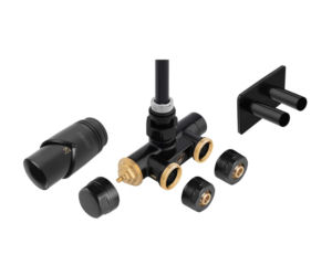 Dekoracyjny zestaw termostatyczny z nastawą wstępną, tuleją zanurzeniową i głowicą termostatyczną