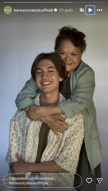 Barwy szczęścia, sesja. Lucyna (Grażyna Zielińska), Emil (Artem Malaszczuk)