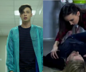 Pierwsza miłość. Melka (Ewa Jakubowicz), Krystian (Patryk Pniewski), Marysia (Aneta Zając)