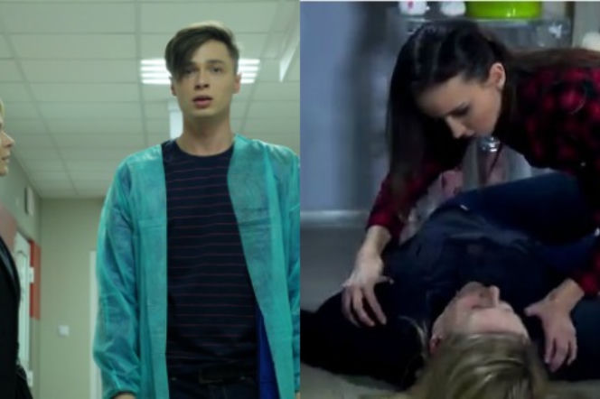 Pierwsza miłość. Melka (Ewa Jakubowicz), Krystian (Patryk Pniewski), Marysia (Aneta Zając)
