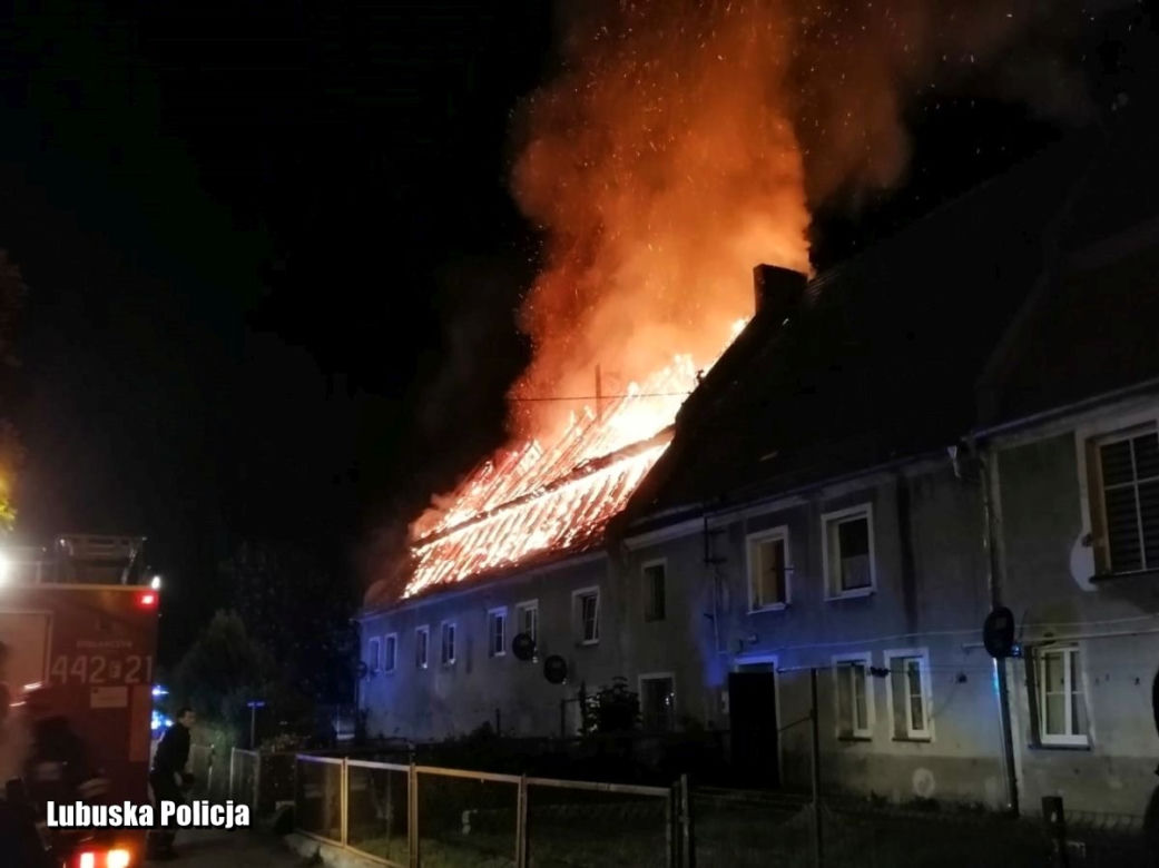 Pożar kamienicy w Bożnowie pod Żaganiem