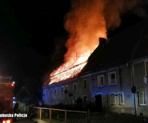 Pożar kamienicy w Bożnowie pod Żaganiem