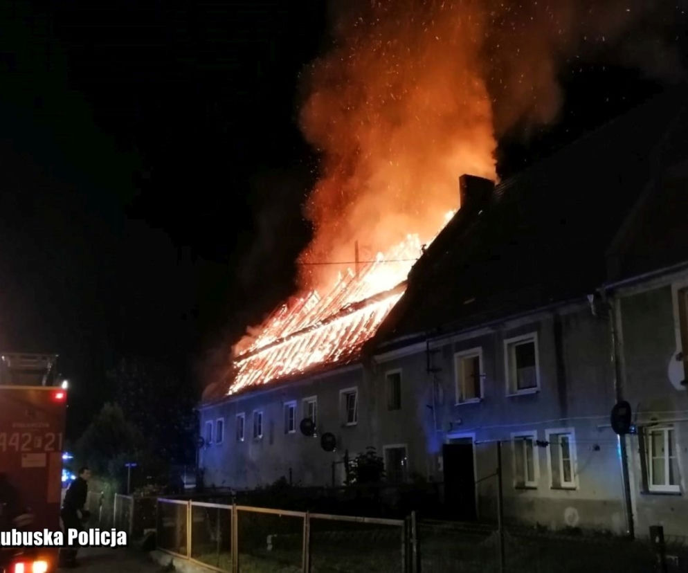 Pożar kamienicy w Bożnowie pod Żaganiem