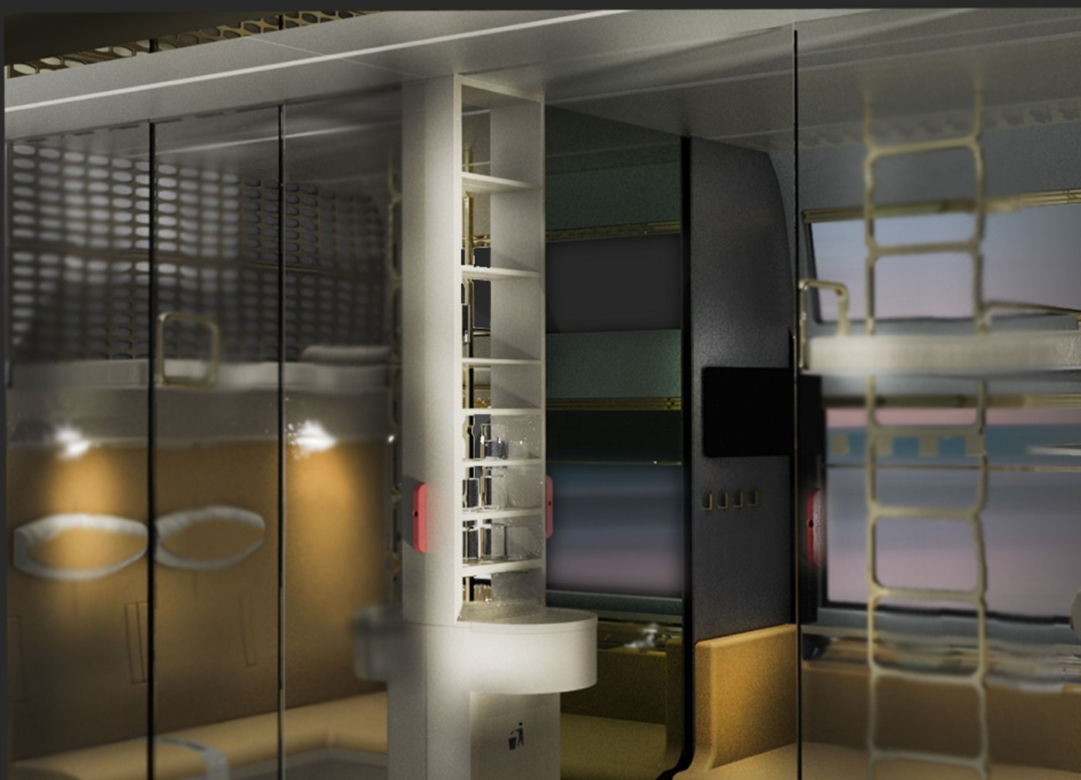 Design 32. ASP Warszawa, Anna Cichosz, Projekt wnętrza wagonu sypialnego Hostliner