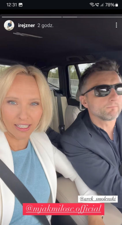 	M jak miłość nowy sezon. Dorota (Iwona Rejzner), Bartek (Arkadiusz Smoleński) na planie