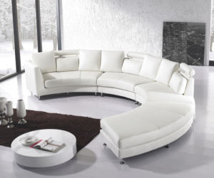 Skórzana, półokrągła sofa