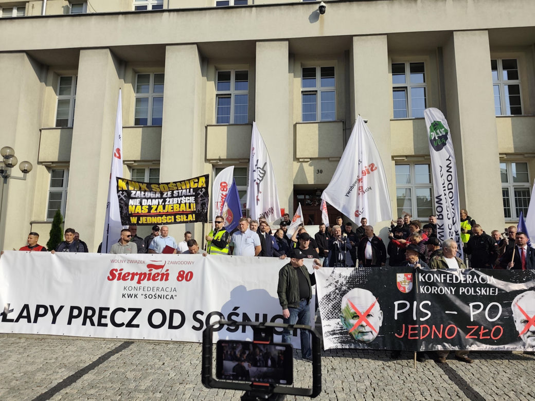 Górnicy protestują przeciw zwolnieniom