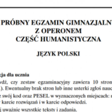 Egzamin Gimnazjalny 2016: egzamin próbny z Operonem. DATA; HARMONOGRAM; ZMIANY – informacje, premiery teledysków – ESKA.pl