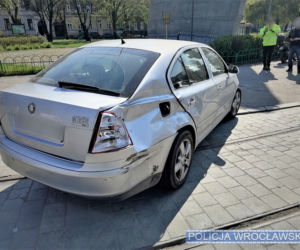 Wrocław: Pijany kierowca wjechał na skrzyżowanie na czerwonym świetle